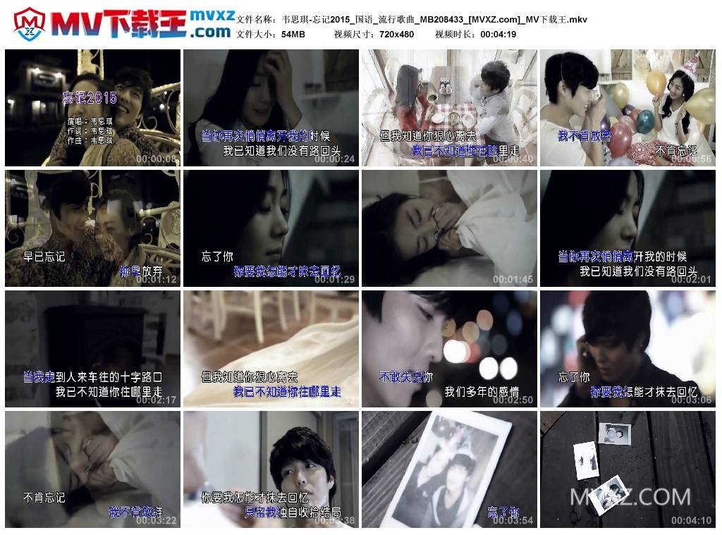 韦思琪-忘记2015_国语_流行歌曲_MB208433